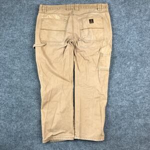 Rk Brand Carpenter Pants Mens 40x30 Tan Workwear Utility Canvas Relaxed Fit